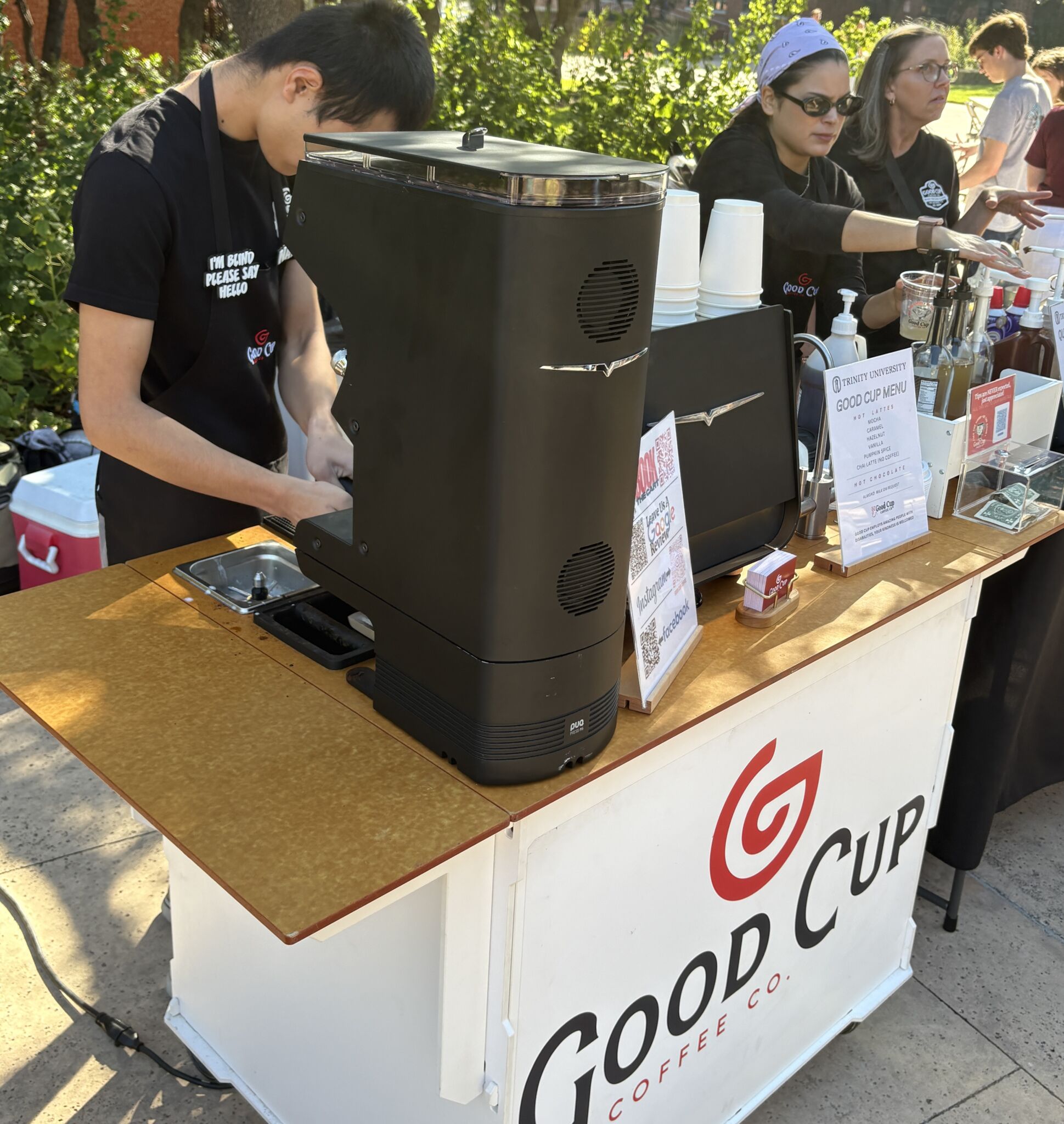 Good Cup Coffee Co. mobile coffee cart and team in San Antonio, TX